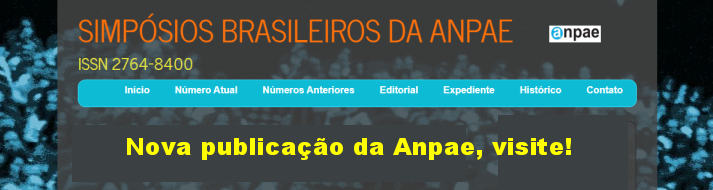 LANÇAMENTO DA PUBLICAÇÃO ON LINE SIMPÓSIOS BRASILEIROS DA ANPAE